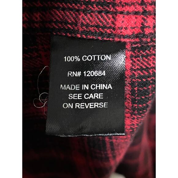 XXX Rude Flannel 2 Pocket Plaid Button Shirt Mens S Skater Grunge Lumberjack Y2K - Picture 8 of 9